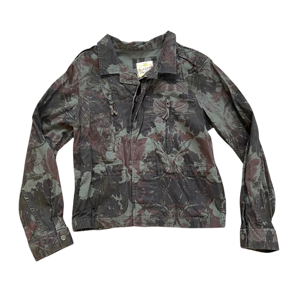🖤 Y2K Princess Vera Wang Camo Utility Jacket Cotton Stretch Size M